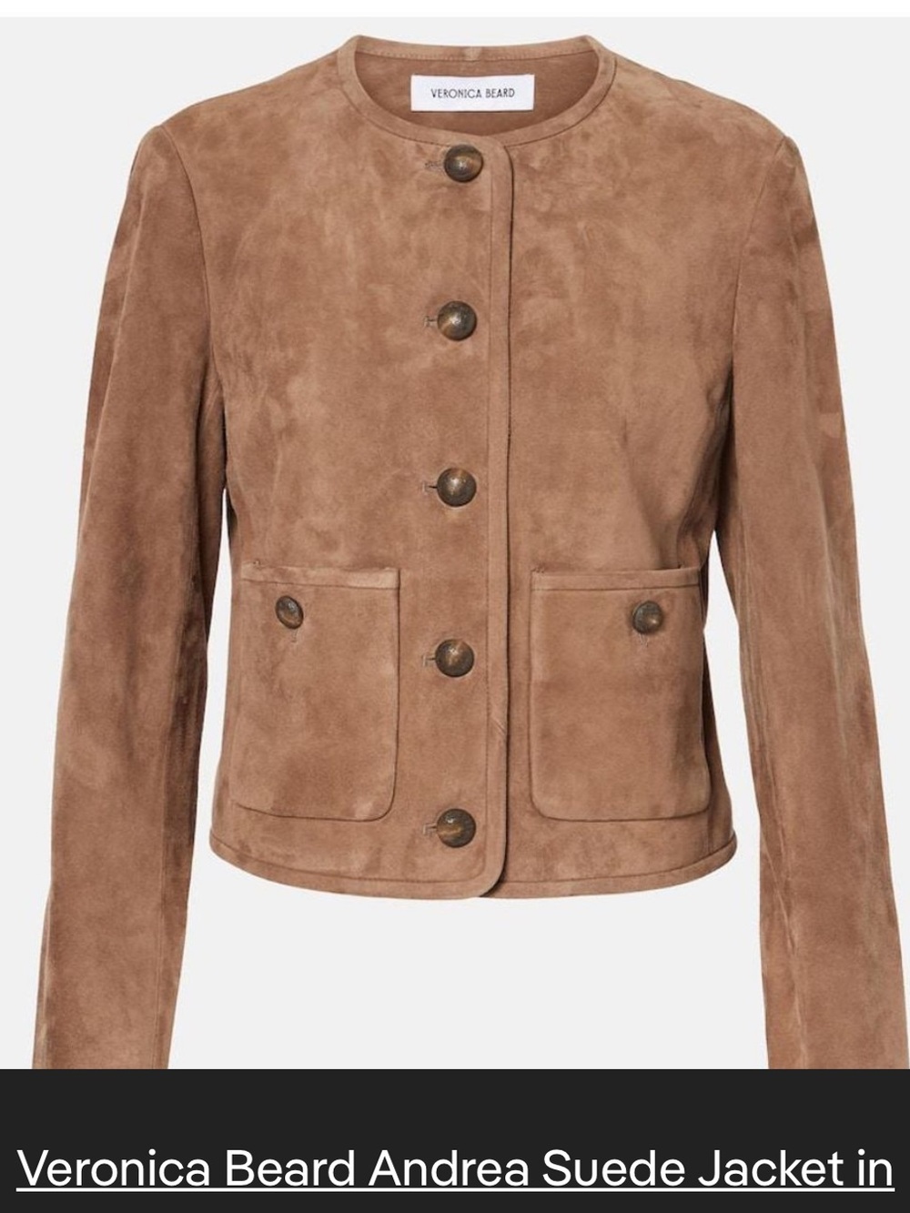 Brown Andrea Suede Button-Front Jacket
